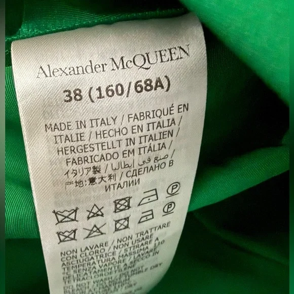 Alexander McQueen Green Gathered Polyfaille Midi Skirt - Size IT 38/US 2 - Picture 5 of 10